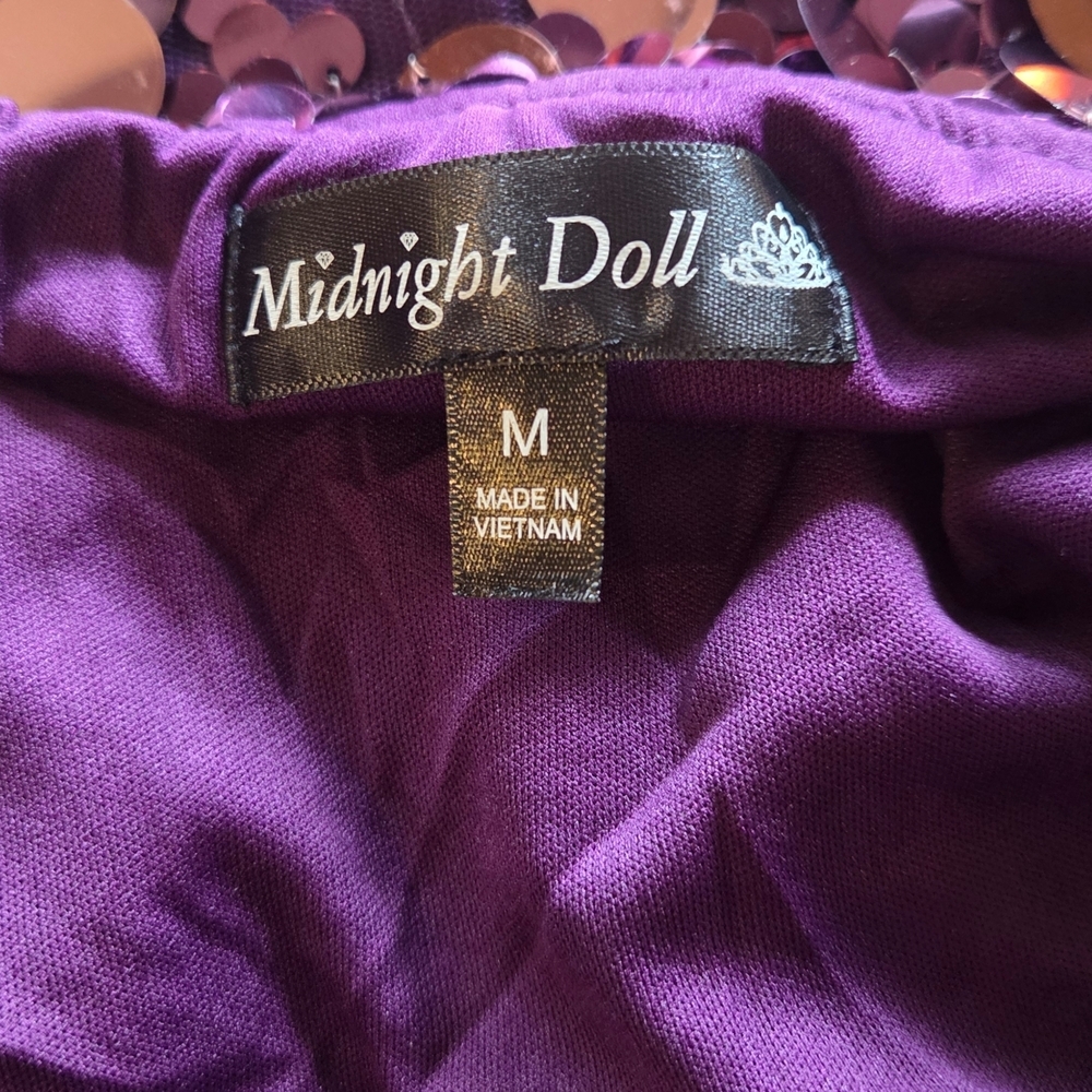 Midnight Doll Purple Sequin Dress - Picture 7 of 8